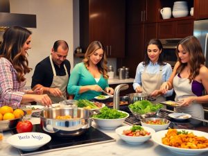 Vedete gătesc bucate delicioase în bucătării moderne.